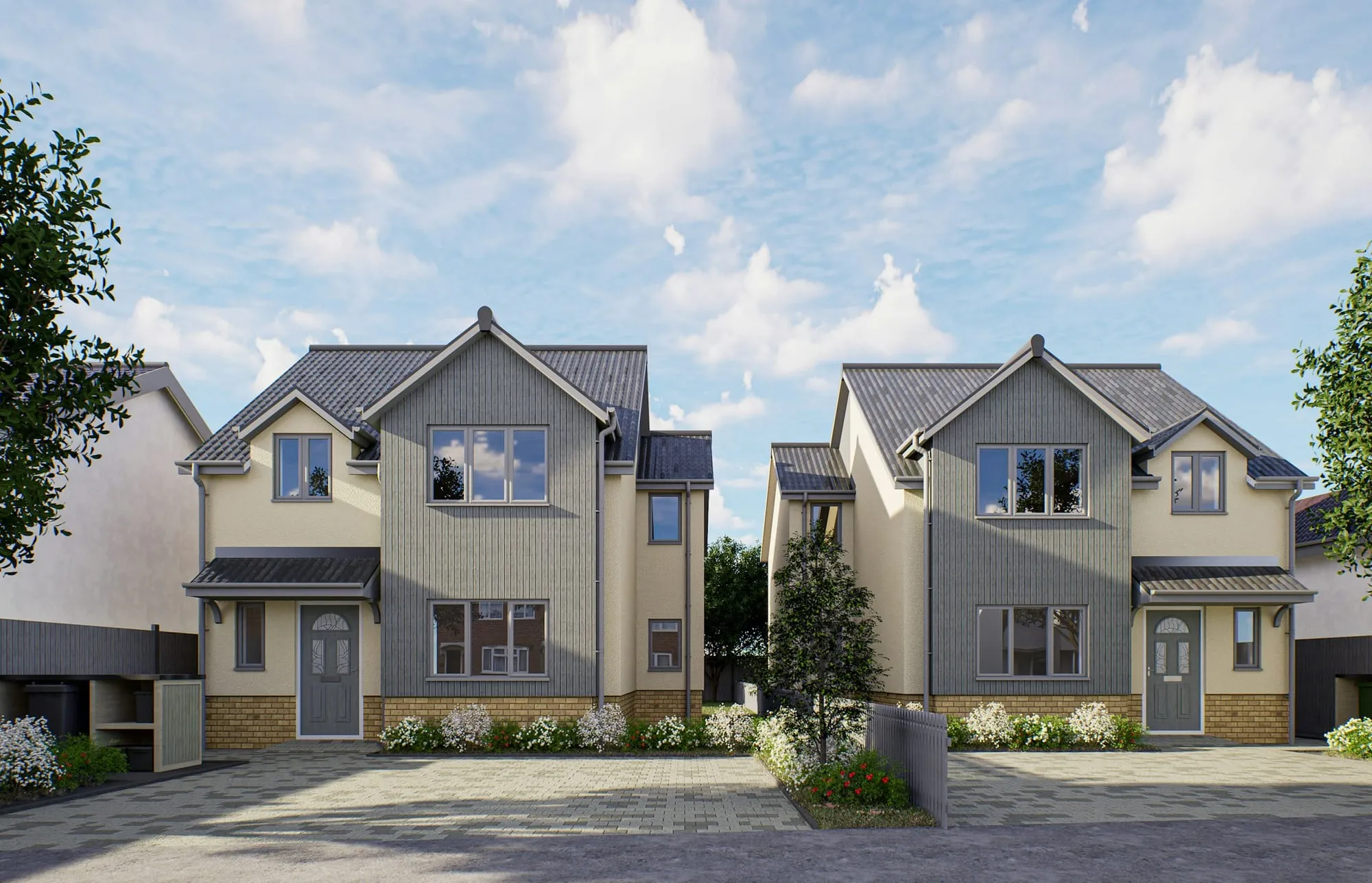 Pair of new build houses in the Northwest Snag Surveys